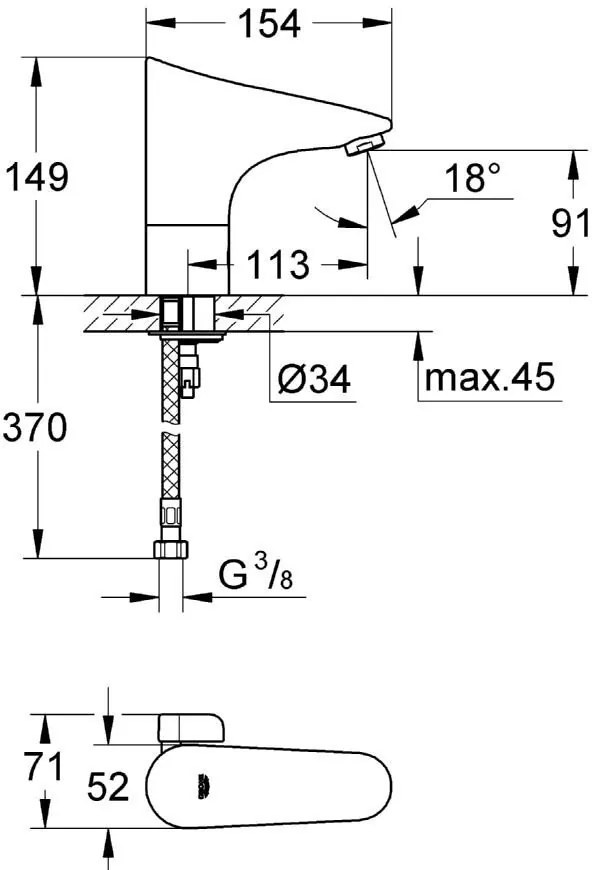 Electronic mixer wash Тоалетна Grohe Europlus E