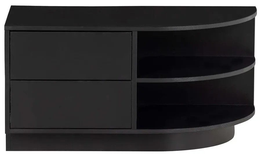 Черна модулна телевизионна масичка от борова дървесина 78x40 cm Finca - WOOOD