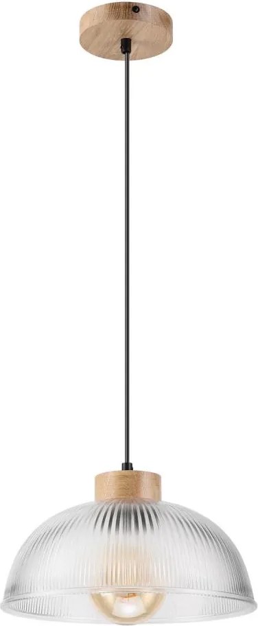 Пендел на кабел PIA 1xE27/60W/230V Ø 30 см, дъб