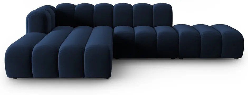 Тъмносин ъглов диван (ляв ъгъл) Lupine – Micadoni Home