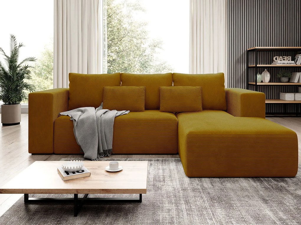 Ъглов диван Stripes-Right-Moustardi