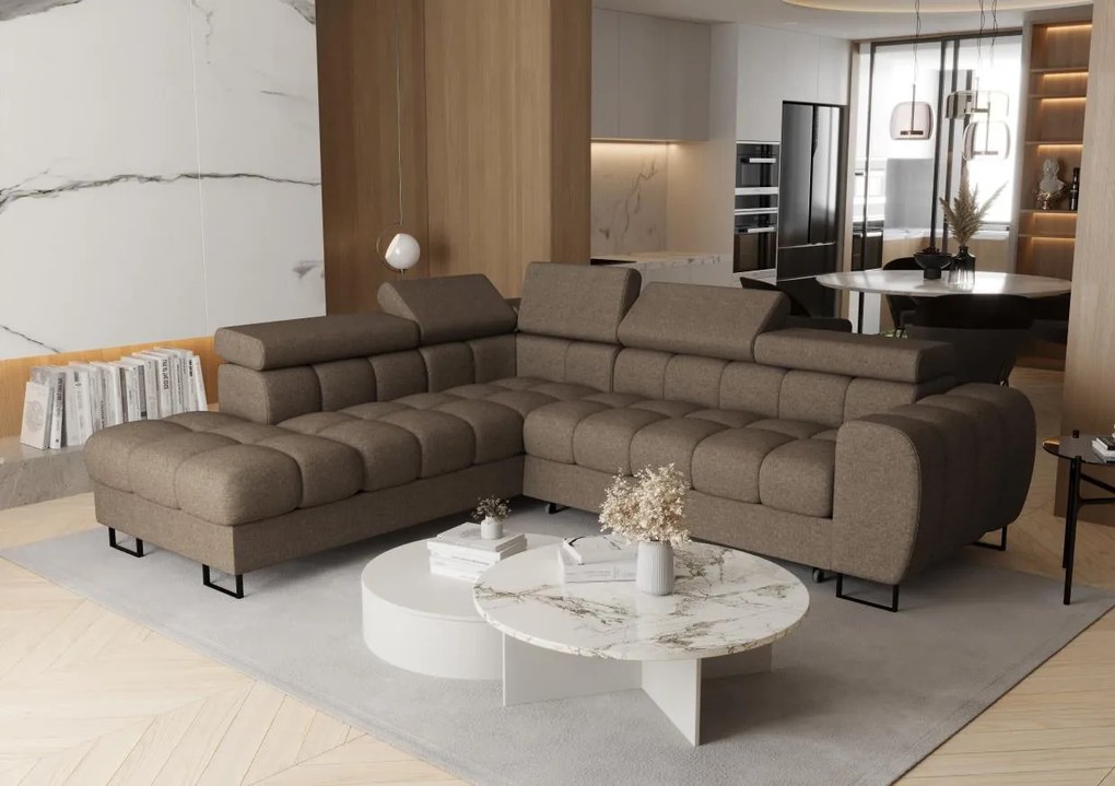 Ъглов диван Lordy-Тъмно Бежов-ляв