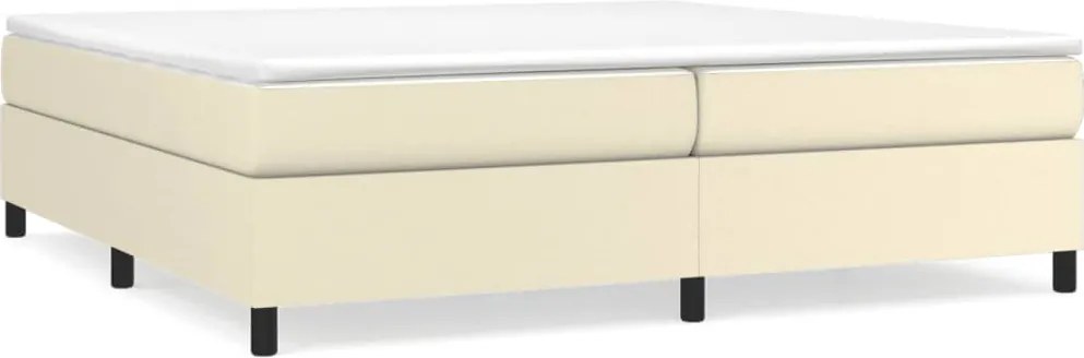 3121067 vidaXL Рамка за легло с пружини кремава 200x200 см изкуствена кожа