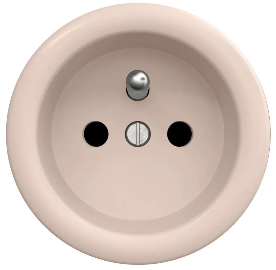 Kliklap - Ретро домашен контакт без рамка 230V пепелно розово