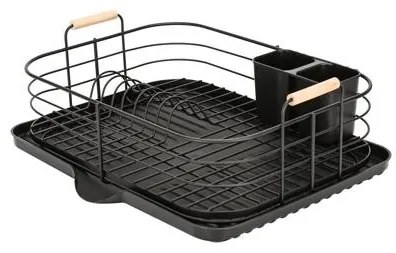 Метален сушилник за съдове на 1 етаж 46,5x36xh17см G-MATT BLACK-(23261-001)