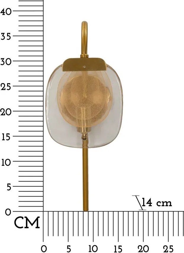 Стъклена стенна лампа в златист цвят Softy – Mauro Ferretti