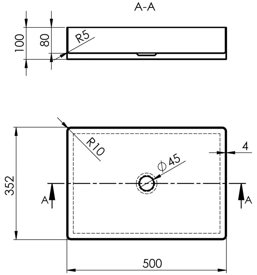Мивка от неръждаема стомана в сребристо 50x35 cm Aurum – Sapho
