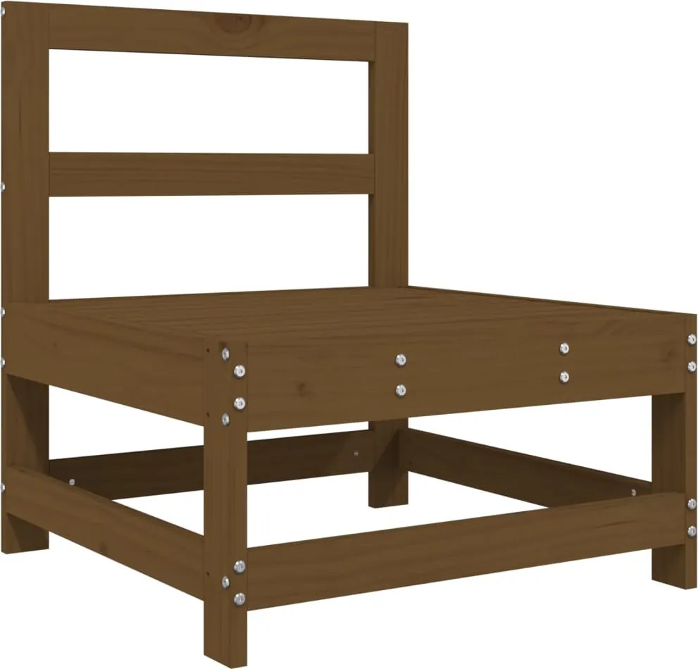 825481 vidaXL Градински среден диван, меденокафяв, бор масив