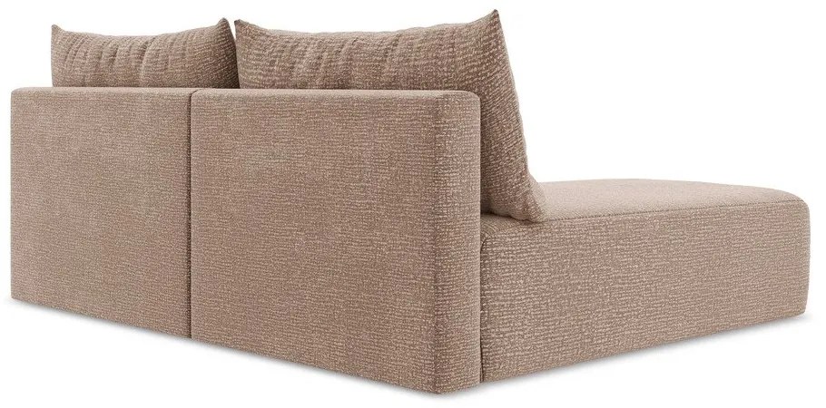 Светлокафяв разтегателен ъглов диван с място за съхранение (ляв ъгъл) Kalena – Makamii