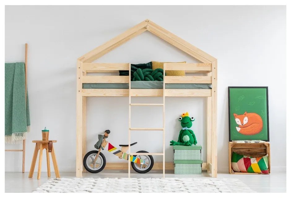 Двуетажно легло за къща от борова дървесина Mila DMPA, 90 x 200 cm - Adeko