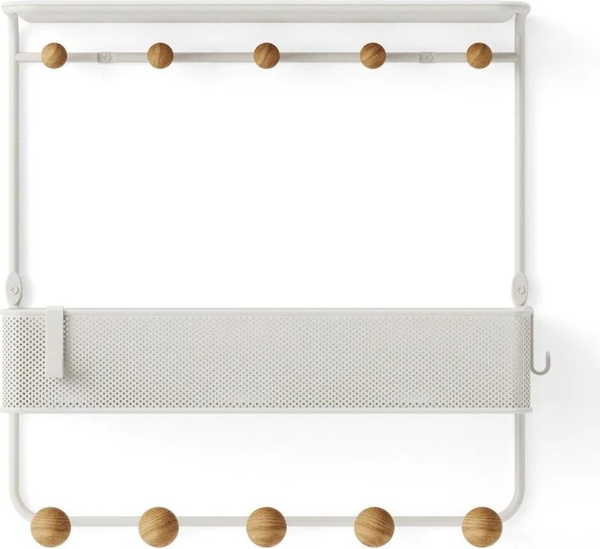 Бяла метална стенна закачалка с рафт Estique - Umbra
