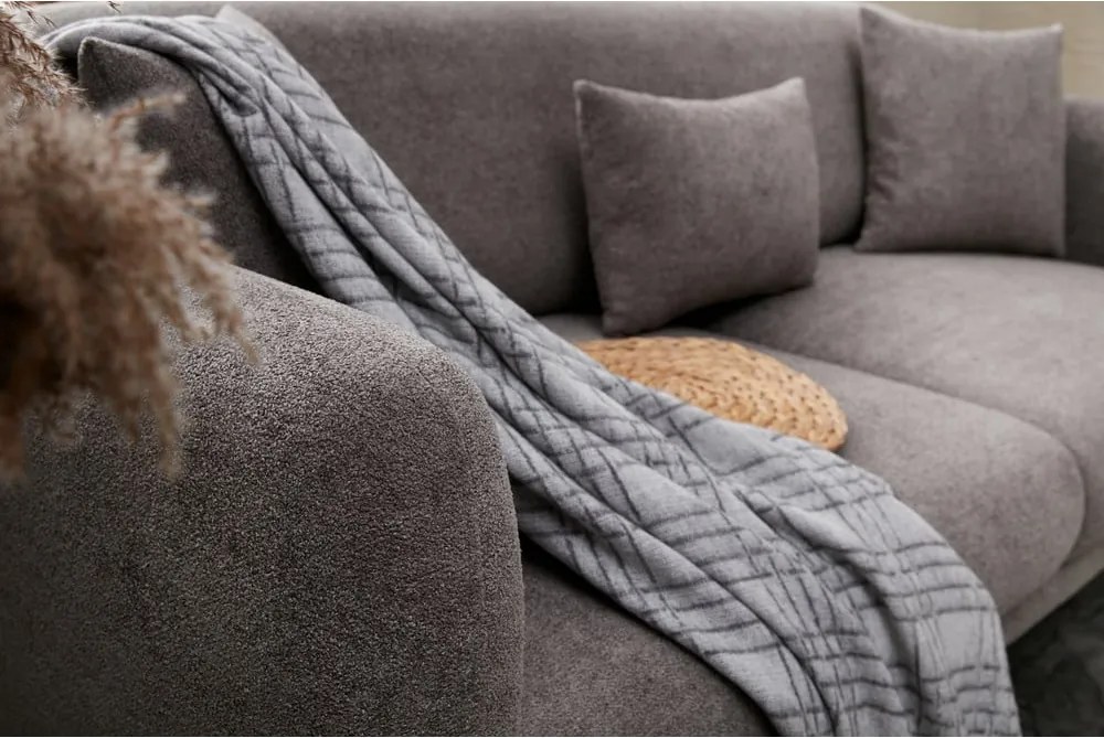 Сив ъглов диван (ляв ъгъл) Simena – Balcab Home