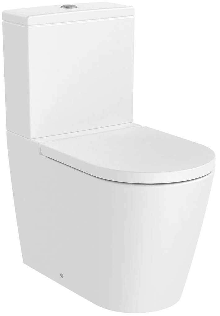 Тоалетна чиния за моноблок, Roca, A342526620 ROUND, порцелан, бял мат, 79.5x64.5x37.5см