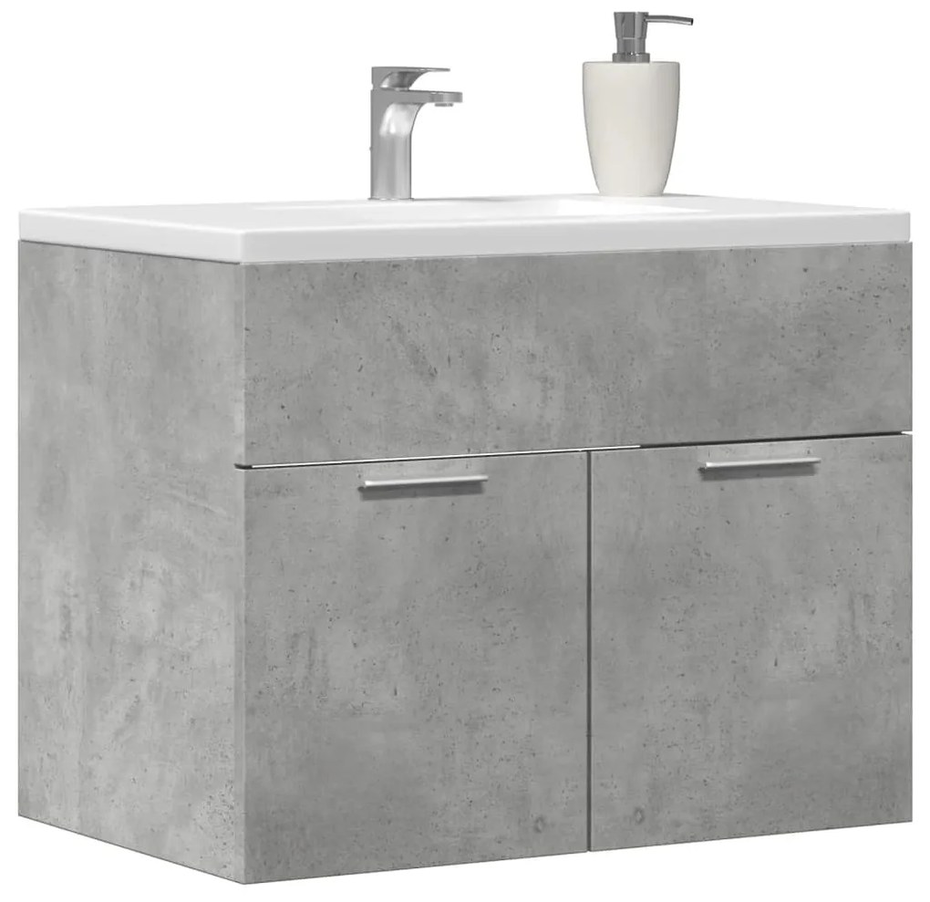 856208 vidaXL Долен шкаф за мивка бетонно сив 60x38,5x46 см инженерно дърво