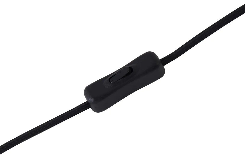 Ретро настолна лампа черна с бронзово стъкло - Bizle