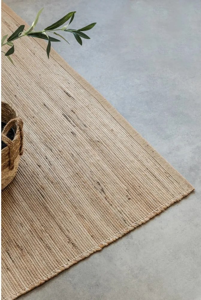 Бежова двустранна/ръчно изработена пътека със смес от юта 80x200 cm Handloom – Hanse Home