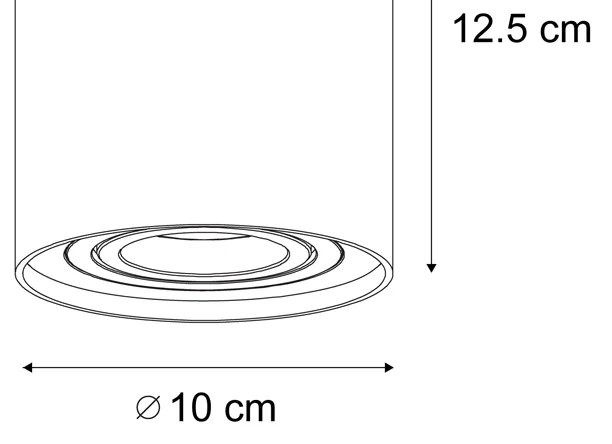 Модерен повърхностно монтиран прожектор бежов GU10 50mm въртящ се и накланящ се - Rondoo Up