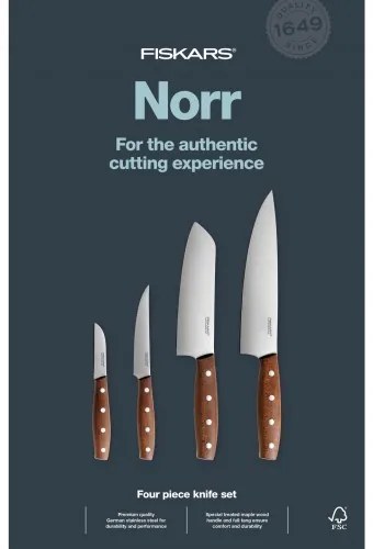 Fiskars - Комплект 4 бр. кухненски ножове Norr
