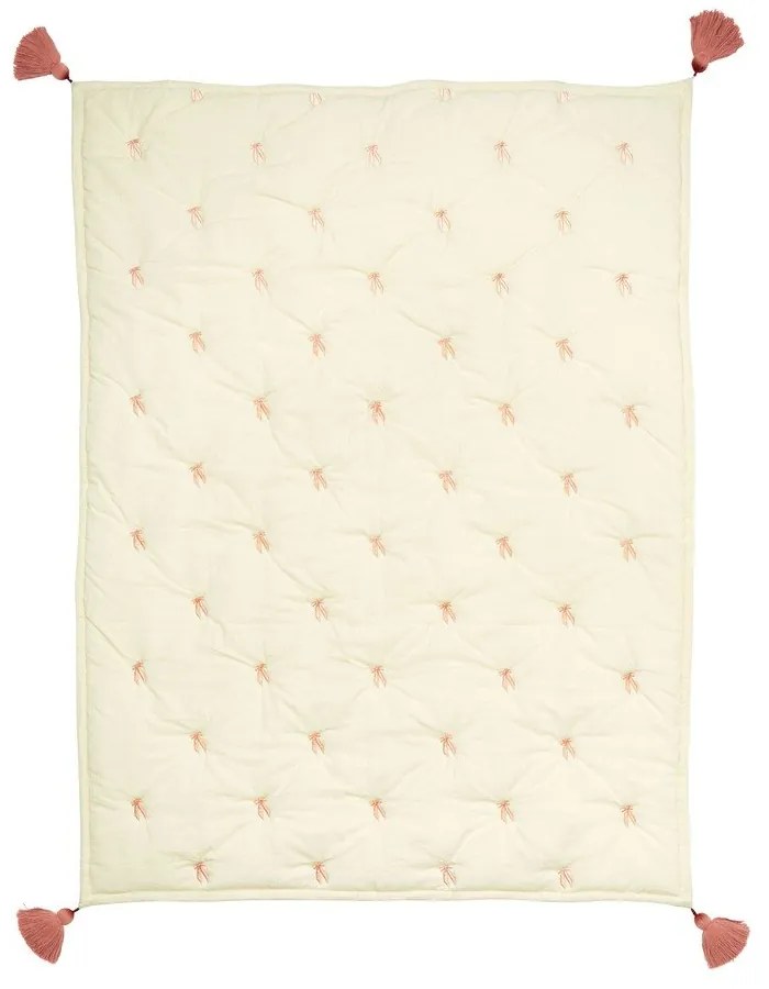 Светложълто/розово олекотено бебешко одеяло от органичен памук 90x120 cm Bows – Cam Cam Copenhagen