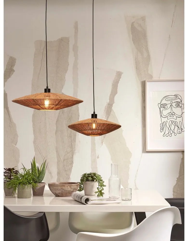 Висяща лампа с абажур от юта в естествен цвят ø 40 cm Iguazu - Good&Mojo