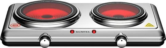Двойна керамична котлона KUMTEL HCD-1002 сребрист цвят 2100W