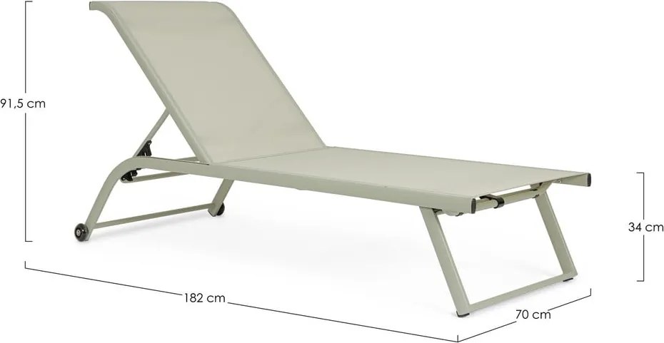 Светлозелен позициониране градински шезлонг метален Taylor – Bizzotto