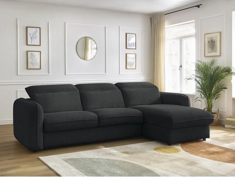 Черен ъглов диван Achille – Bobochic Paris