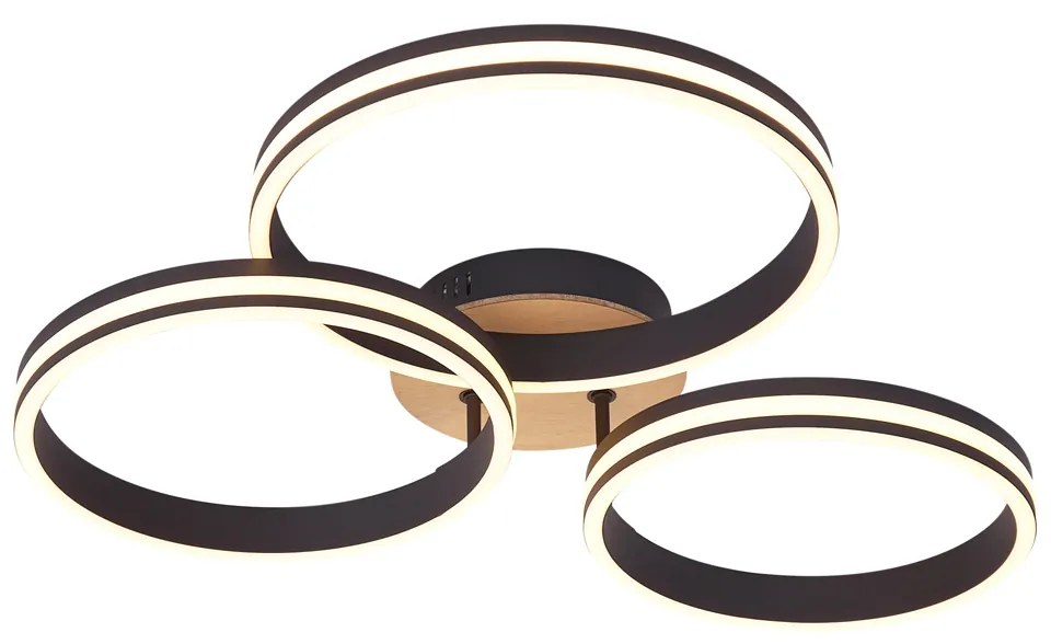 Плафон дърво вкл. LED 3-степенно димиране 3-лампи - Navara