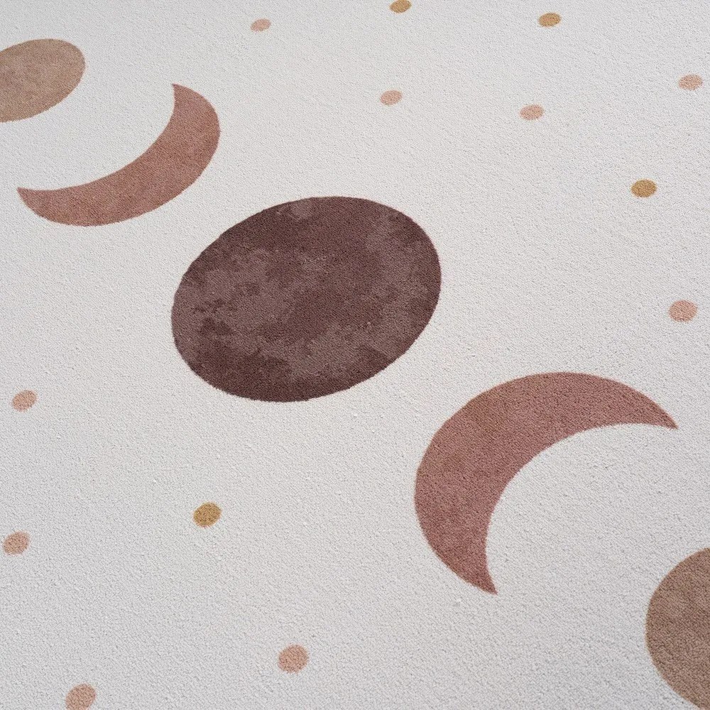 Кремав детски килим подходящ за пране ø120 cm Coco 1136 – Ayyildiz Carpets