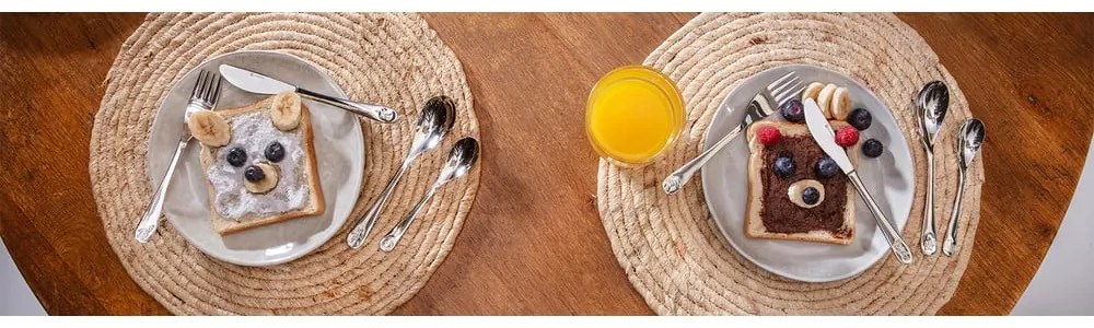 Детски прибори за хранене от неръждаема стомана в сребристо 4 бр. Space – Zilverstad