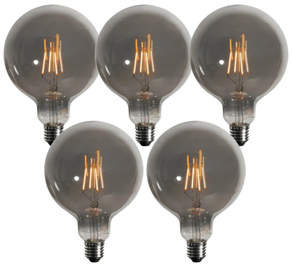 Комплект от 5 E27 3-степенни димируеми LED крушки опушени G125 4W 150 lm 1900K