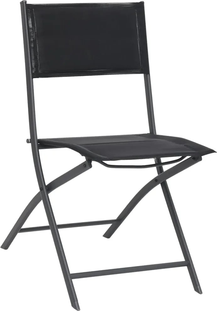 313083 vidaXL Сгъваеми градински столове, 4 бр, стомана и Textilene