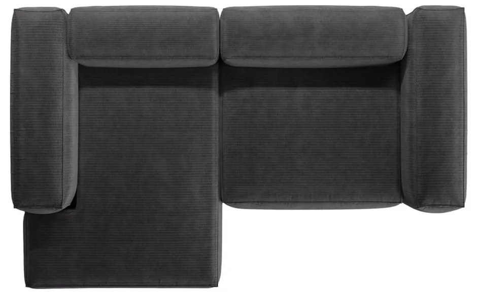 Тъмносив ъглов диван от рипсено кадифе (ляв ъгъл) Bergano – Cosmopolitan Design