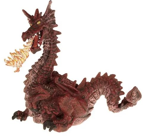 Papo - Фигурка Червен дракон с пламък 39016