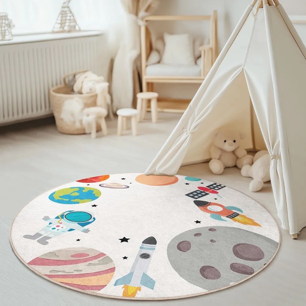 Детско килимче за игра подходящо за пране ø150 cm Space Trip – Mila Home