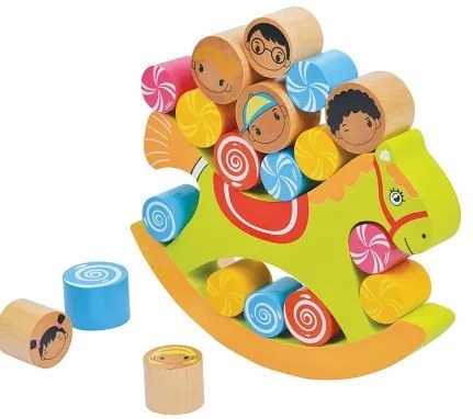 Lelin Toys - Дървена игра за баланс - Конче
