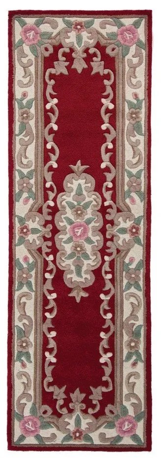 Червен вълнен килим , 67 x 210 cm Aubusson - Flair Rugs