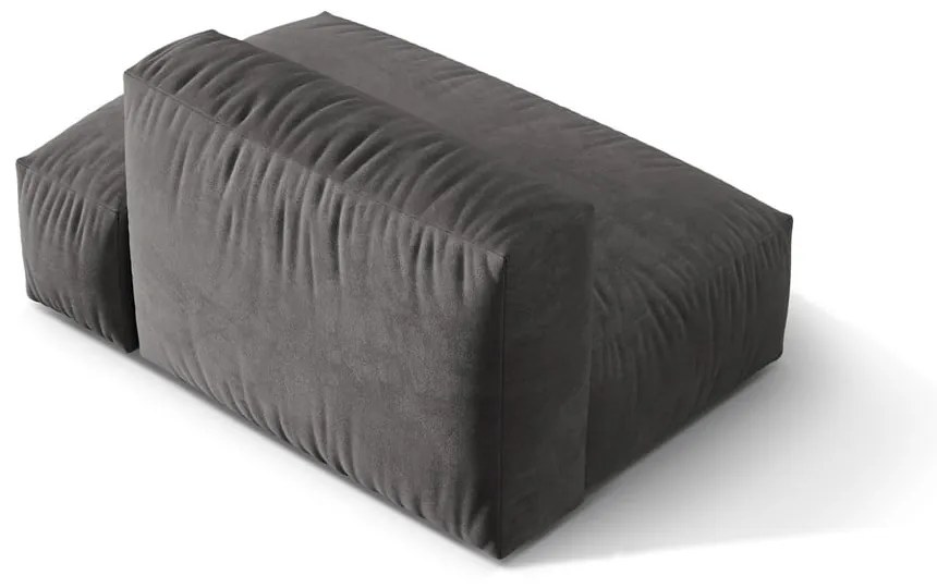 Сив кадифен модул за диван (десен ъгъл) Martina – Micadoni