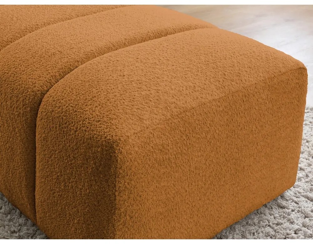 Табуретка от прежда с примки от букле в цвят горчица Annecy – Bobochic Paris