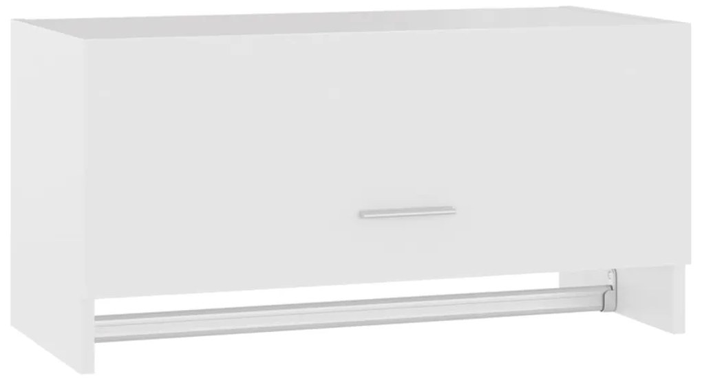 808242 vidaXL Гардероб, бял, 70x32,5x35 см, инженерно дърво