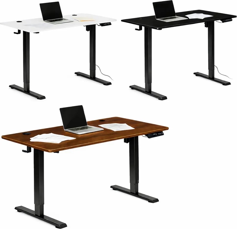 Електрическа работна маса с регулируема височина и черни крака - 120 x 60 cm