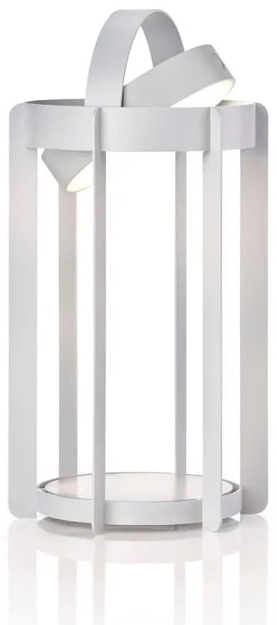 Светлосив екстериорен LED фенер с USB (височина 30 cm) Firefly – Zone