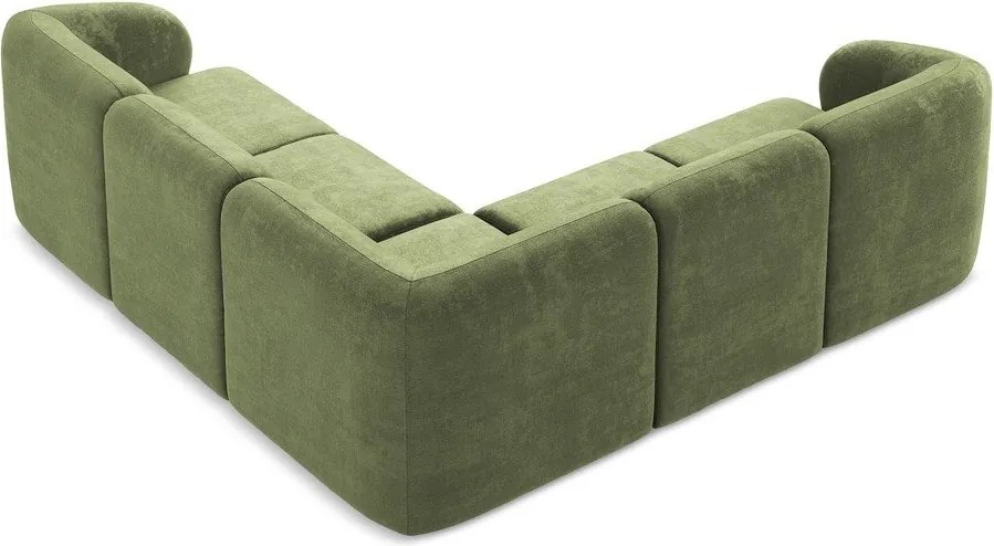 Зелен шенилов ъглов диван Lani – Makamii