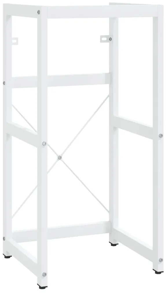 338496 vidaXL Рамка за мивка за баня, бяла, 40x38x83 см, желязо