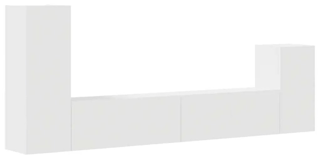 3114622 vidaXL Комплект ТВ шкафове от 4 части, инженерно дърво, бял гланц