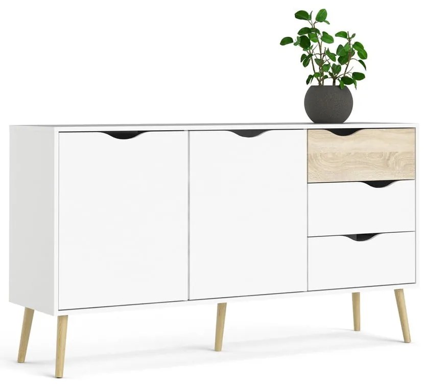 Бял скрин 147x82x39 cm Oslo – Tvilum