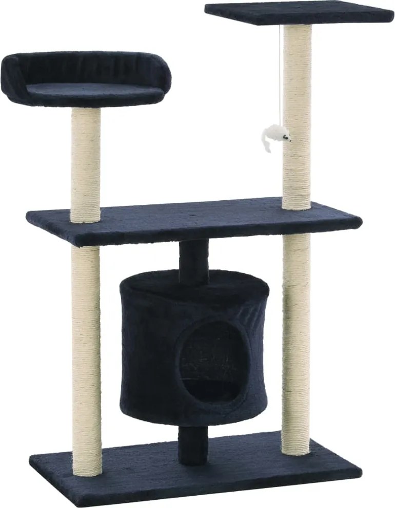 170516 vidaXL Котешко дърво със сизалени стълбове, 95 см, тъмносиньо