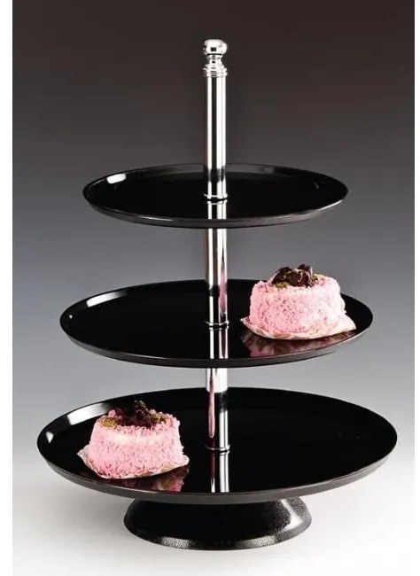 Alkan - Поликарбонатна стойка на 3 нива кръгла черна 35x25x50см (ZCB 02-P-3)