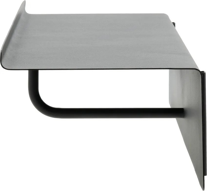 Черна стоманена стенна закачалка с рафт 21,5 cm A-Coat – Zone