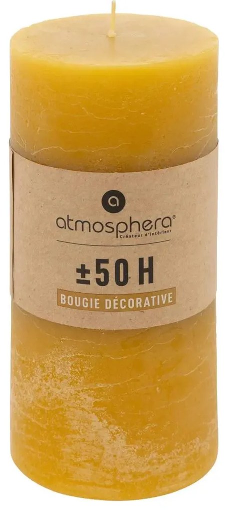 Свещ без аромат atmosphera Olia, Кръгла, 7x14 cm - Зелен